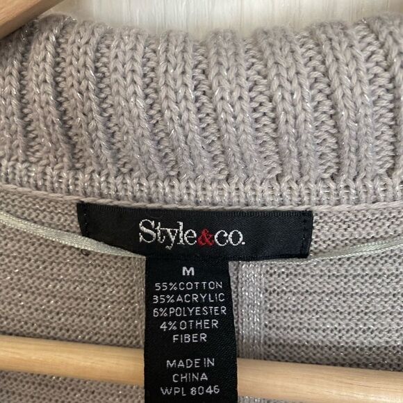 Style & Co Metallic Shimmer Tunic Sweater - Picture 3 of 3